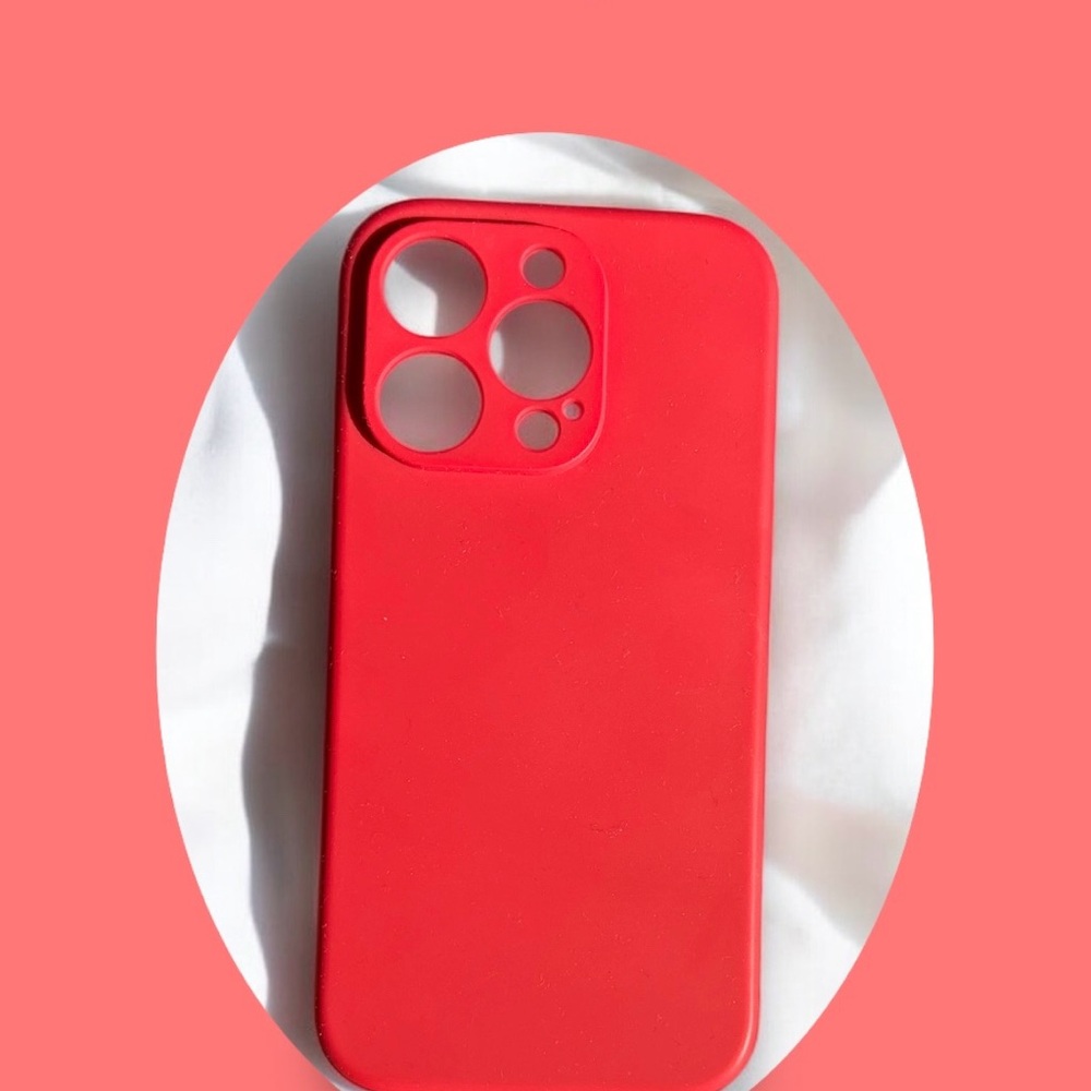 Vibrant Red Silicone iPhone Case with Minimalist Design